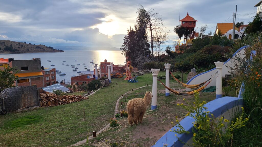 View of Lake Titicaca from Hostal La Cupula