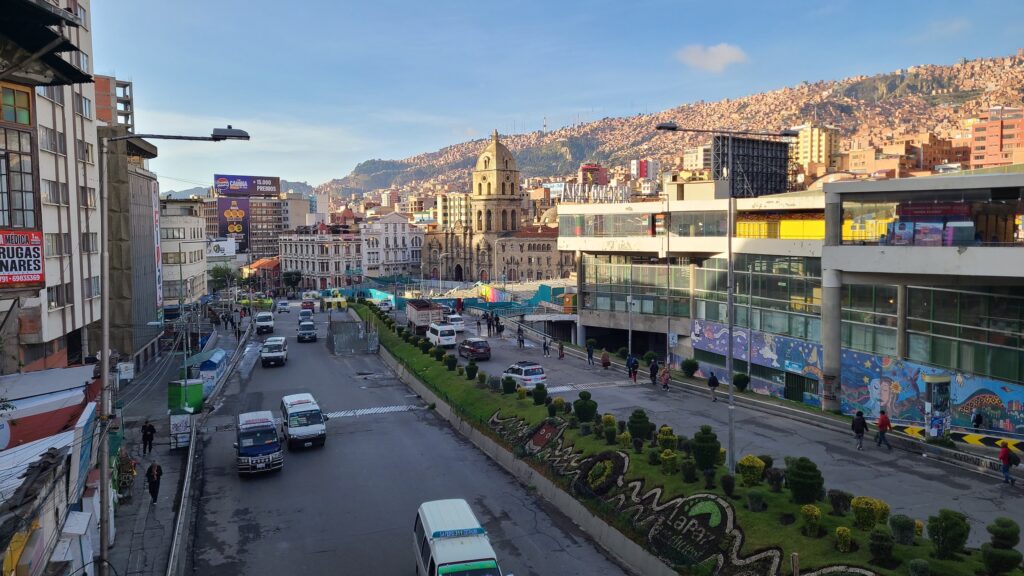 A busy street in La Paz