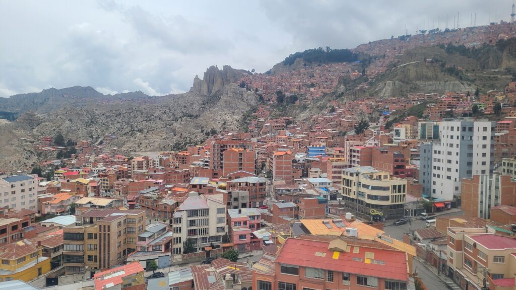 Fascinating rock formations with La Paz city built underneath