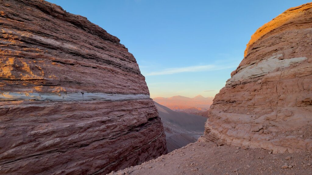 Sunset in the unique landscape of San Pedro de Atacama