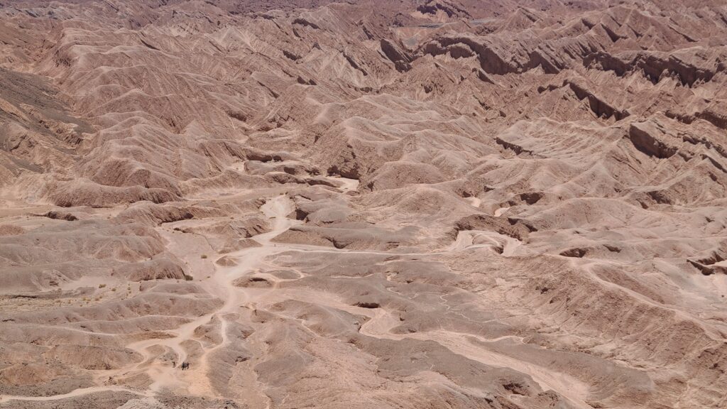 Bicycle trail through Devil's Throat near San Pedro de Atacama